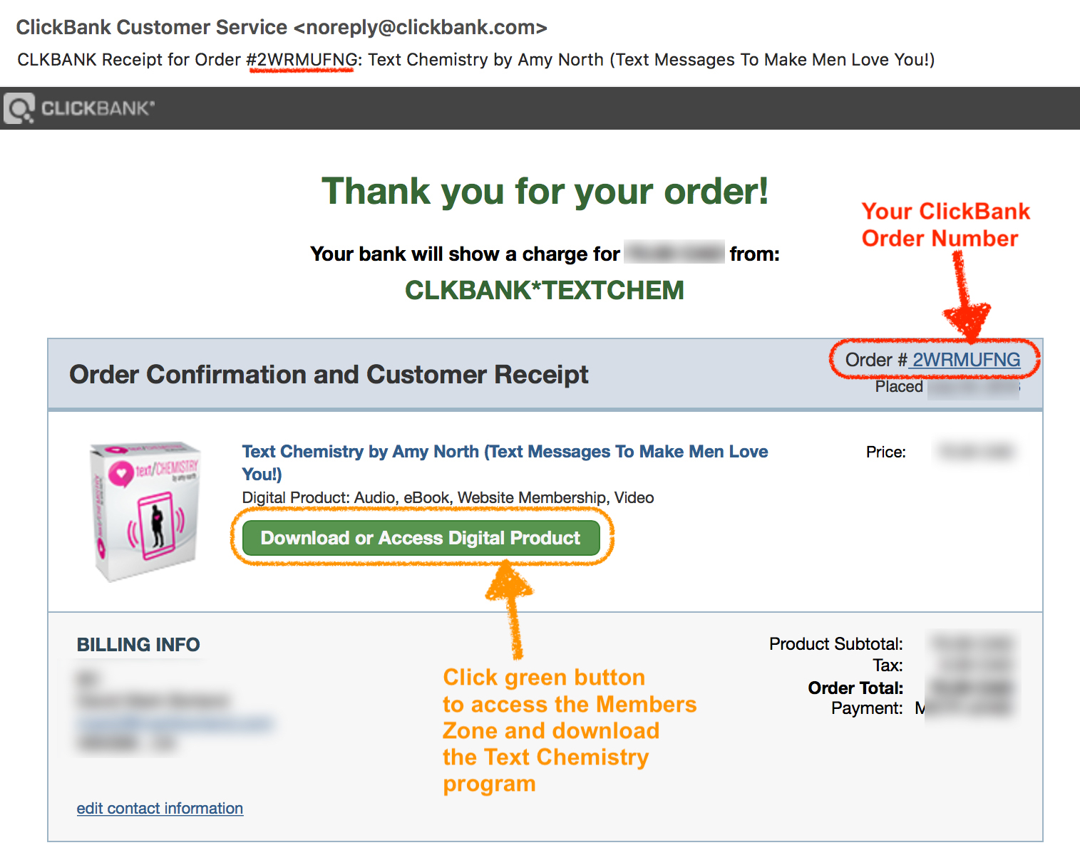 Text Chemistry receipt email